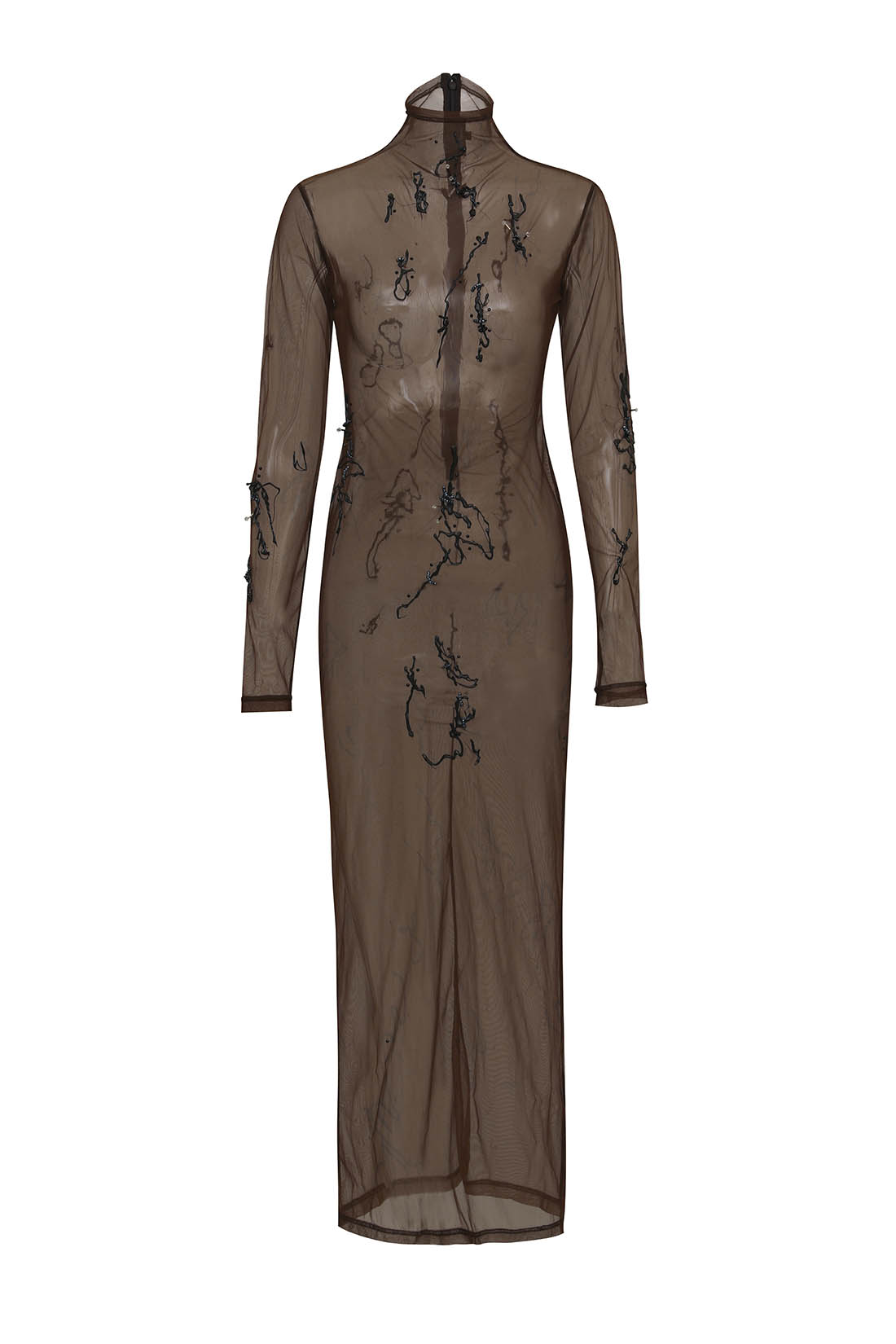 LINE DRAWING EMBELLISHED DRESS 라인 드로잉 비딩 드레스 블랙
